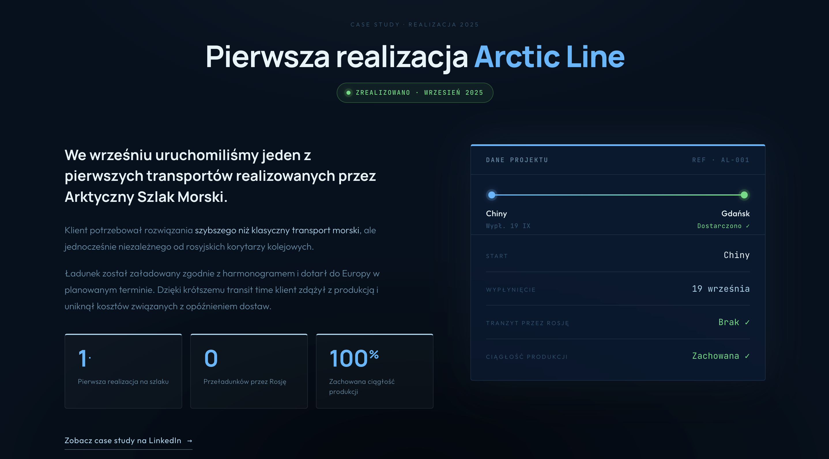 Arctic Line hero — Nowa droga z Chin do Polski