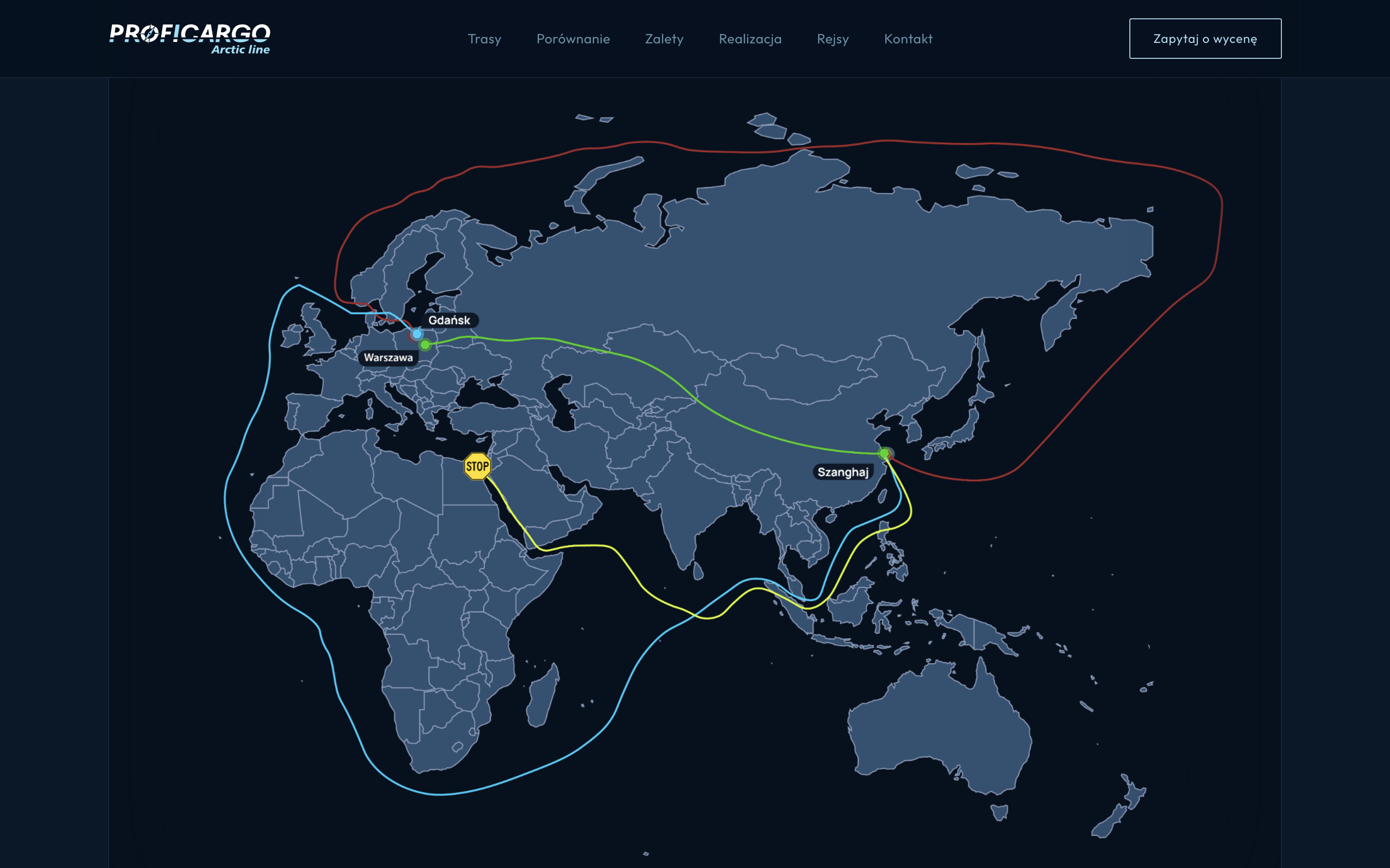Interactive transportation map — Arctic, rail and sea routes